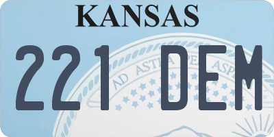 KS license plate 221DEM