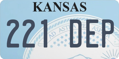 KS license plate 221DEP