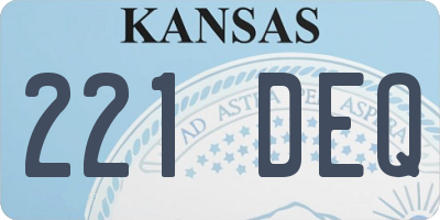 KS license plate 221DEQ