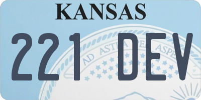 KS license plate 221DEV