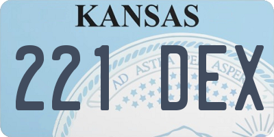 KS license plate 221DEX