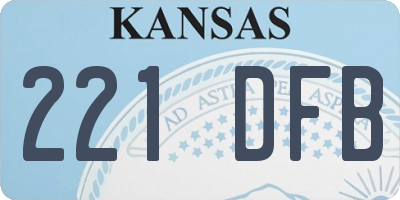 KS license plate 221DFB