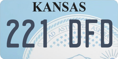 KS license plate 221DFD