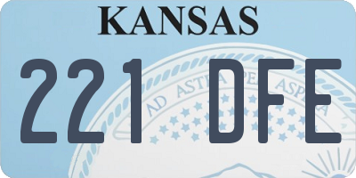 KS license plate 221DFE