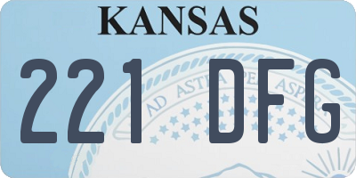 KS license plate 221DFG