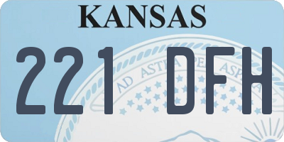 KS license plate 221DFH