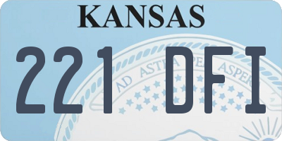 KS license plate 221DFI