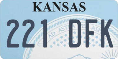 KS license plate 221DFK