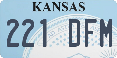 KS license plate 221DFM
