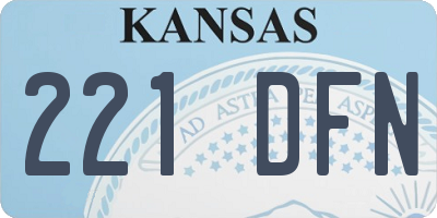 KS license plate 221DFN