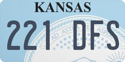 KS license plate 221DFS