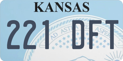KS license plate 221DFT