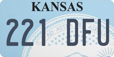 KS license plate 221DFU