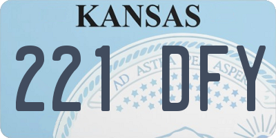 KS license plate 221DFY