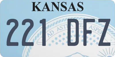 KS license plate 221DFZ