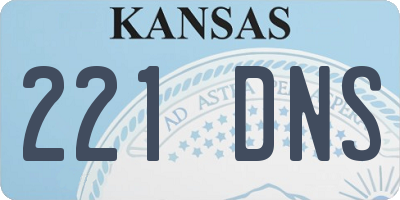 KS license plate 221DNS