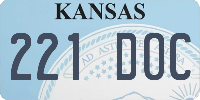 KS license plate 221DOC