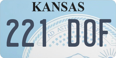 KS license plate 221DOF