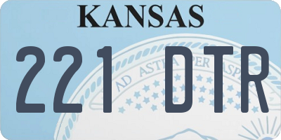 KS license plate 221DTR