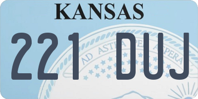 KS license plate 221DUJ