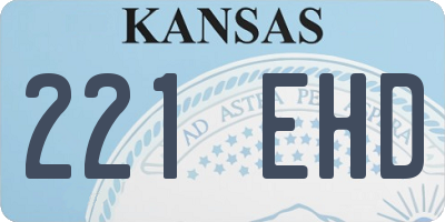 KS license plate 221EHD