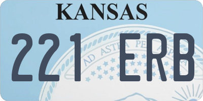 KS license plate 221ERB