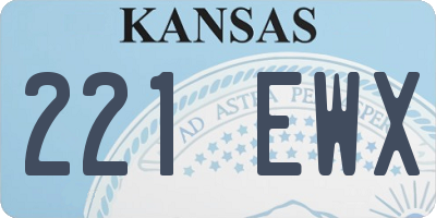 KS license plate 221EWX