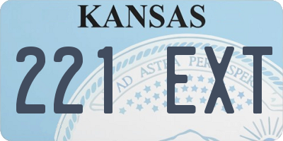 KS license plate 221EXT