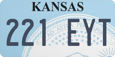 KS license plate 221EYT