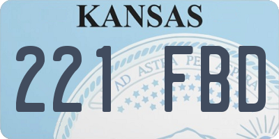 KS license plate 221FBD
