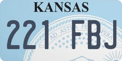 KS license plate 221FBJ