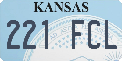 KS license plate 221FCL