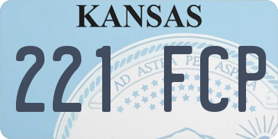 KS license plate 221FCP