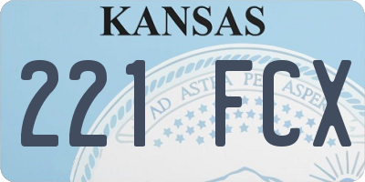 KS license plate 221FCX