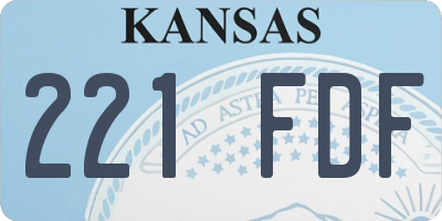 KS license plate 221FDF