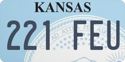 KS license plate 221FEU