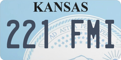 KS license plate 221FMI