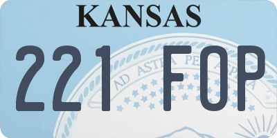 KS license plate 221FOP