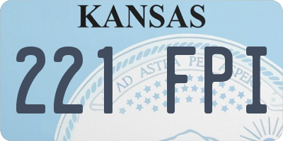 KS license plate 221FPI