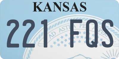 KS license plate 221FQS