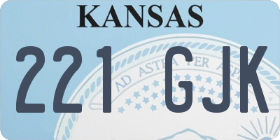 KS license plate 221GJK
