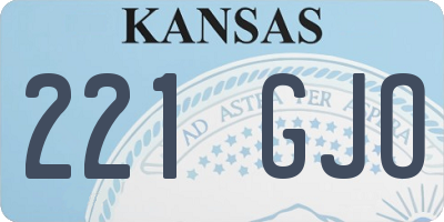 KS license plate 221GJO