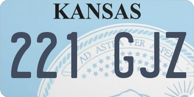 KS license plate 221GJZ