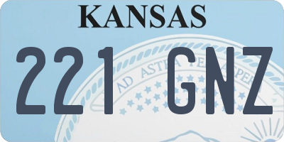 KS license plate 221GNZ