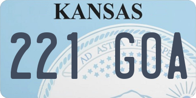KS license plate 221GOA