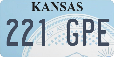 KS license plate 221GPE