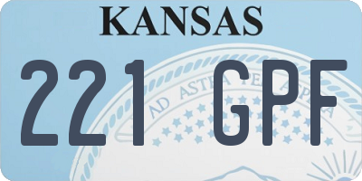 KS license plate 221GPF