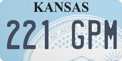 KS license plate 221GPM