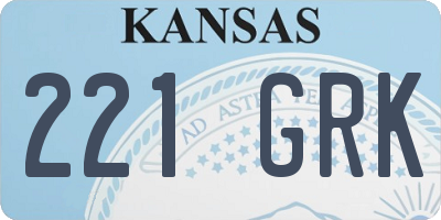 KS license plate 221GRK
