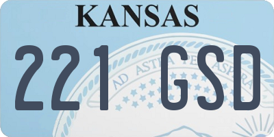 KS license plate 221GSD